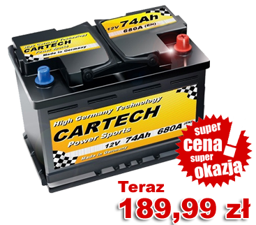 Akumulatory CARTECH w Płocku. Sklep akumulatorowecentrum.pl zaprasza.